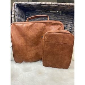 Vasco eco leather packing cube set in brown